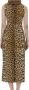 Roberto Cavalli Jaguar-Print Bodycon Jurk Brown Dames - Thumbnail 2