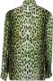 Roberto Cavalli decorates this long-sleeved shirt with an all-over leopard print. To enhance the bold look the motif comes in an alternative green colour Groen Dames - Thumbnail 2