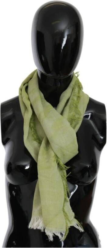 Roberto Cavalli Groene sjaal met franjes Groen Dames