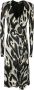 Roberto Cavalli Jaguar-Print Wrap Midi Jurk Gray Dames - Thumbnail 2