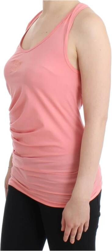 Roberto Cavalli Pink cotton tank top Roze Dames