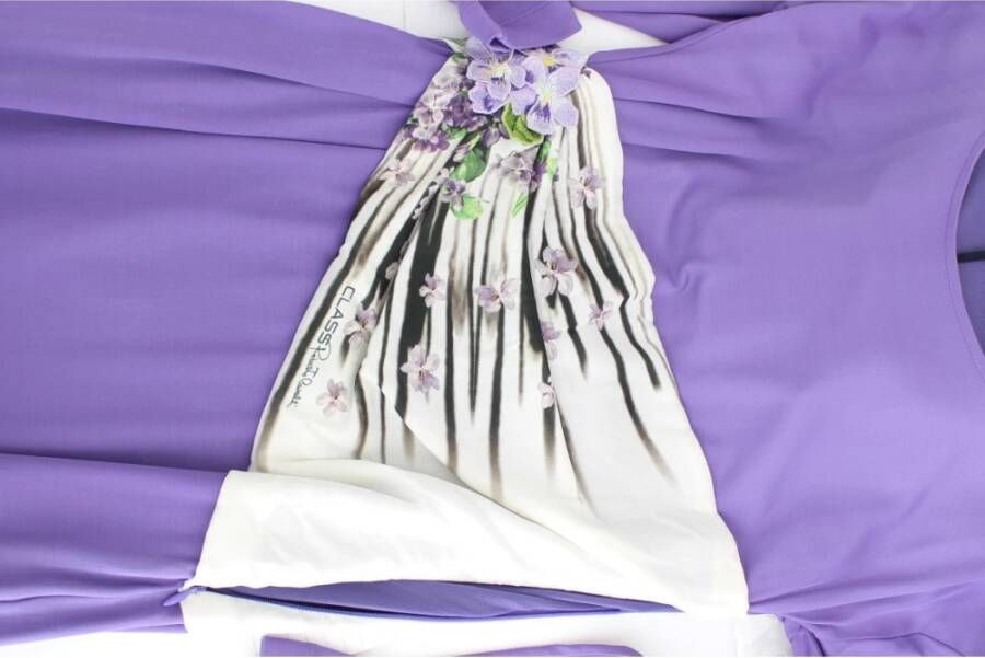 Roberto Cavalli Purple LongSleeveved -jurk Paars Dames