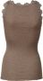 Rosemunde Feminine Kant Top in Middenbruin Brown Dames - Thumbnail 2