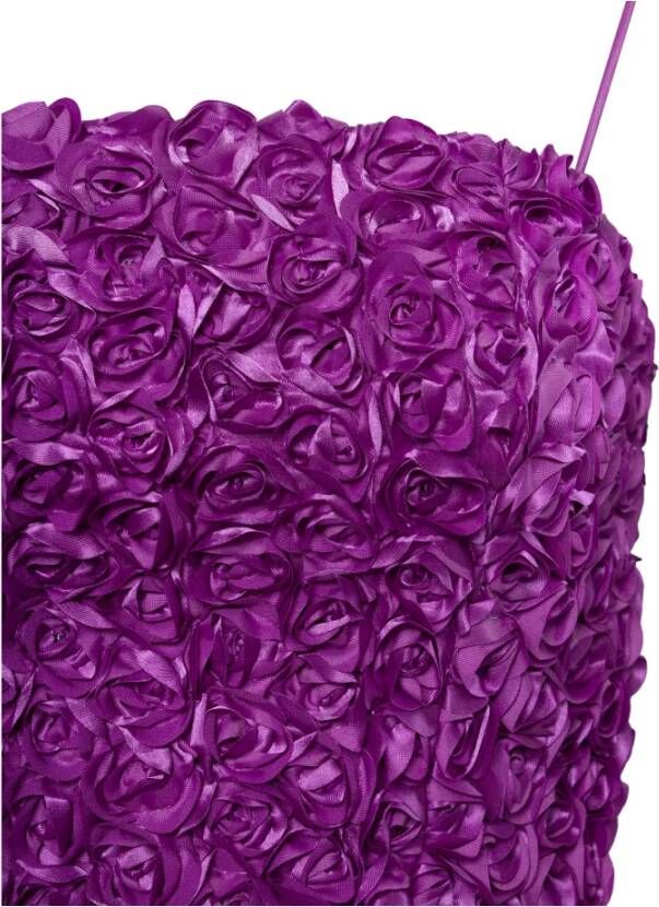 Rotate Birger Christensen Lavendel Bloemen Cropped Top Purple Dames