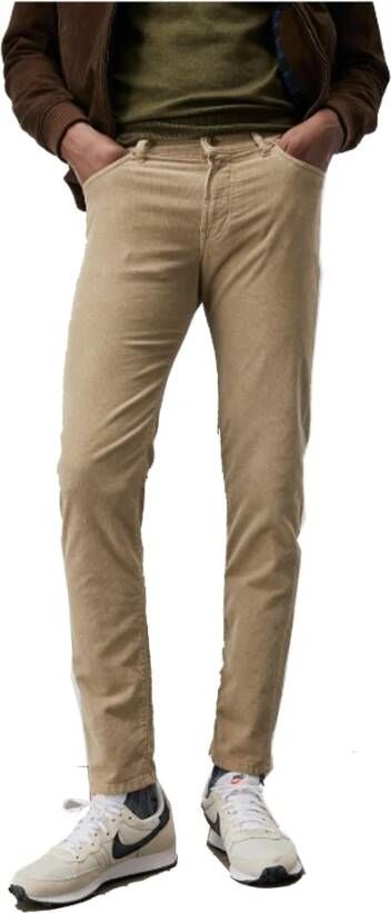 Roy Roger's Slim Fit Corduroy Broek Bruin Heren