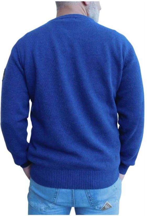 Roy Roger's Round-neck Knitwear Blauw Heren