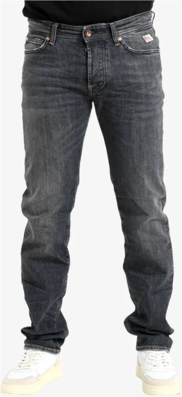 Roy Roger's Zwarte denim jeans met contraststiksels Grijs Heren