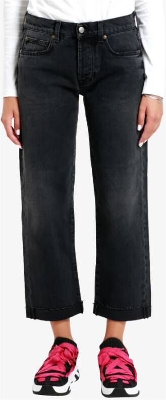 Roy Roger's Zwarte Denim Jeans Mid-Rise Taille Boyfriend Fit Zwart Dames