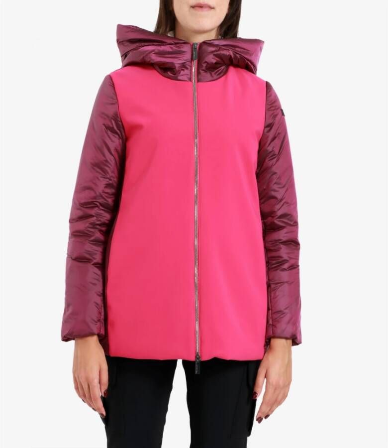 RRD Fuchsia Tussenseizoen Jas met Mat-Efffect Stof Pink Dames