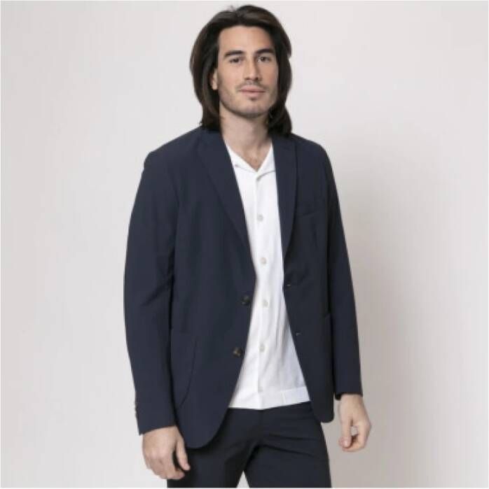 RRD Marineblauwe Technische Stof Blazer Blauw Heren