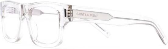 Saint Laurent 574 Optisch Montuur Stijlvolle Acetaat Bril Beige Unisex
