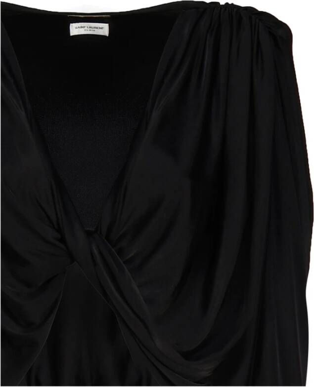 Saint Laurent Upgrade je garderobe met zwarte viscose blouse Zwart Dames