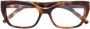Saint Laurent Optische Donna Gerecyclede Acetaat Bril Brown Unisex - Thumbnail 3