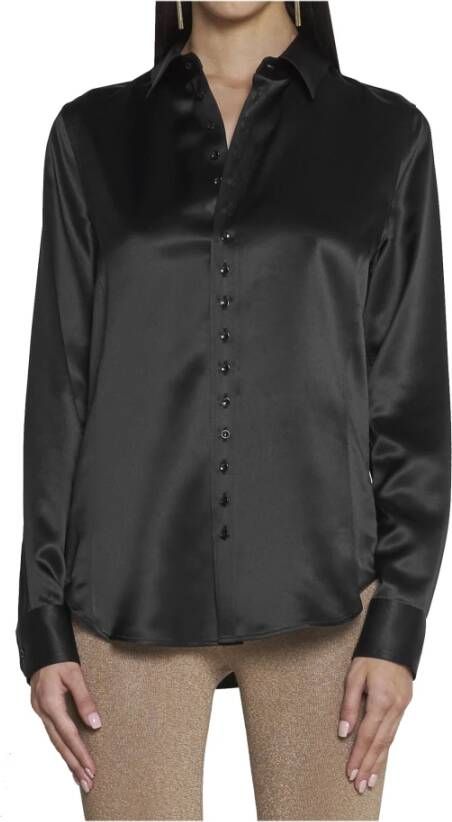 Saint Laurent Zijden Shirt Italiaans Gemaakt Knoopsluiting Zwart Dames