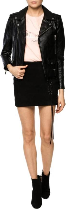 Saint Laurent Leather Jackets Zwart Dames