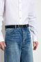 Saint Laurent Stijlvol Zilver Logo Riem Zwart Heren - Thumbnail 4