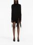 Saint Laurent Zwarte hooggesloten gedrapeerde minijurk Zwart Dames - Thumbnail 2