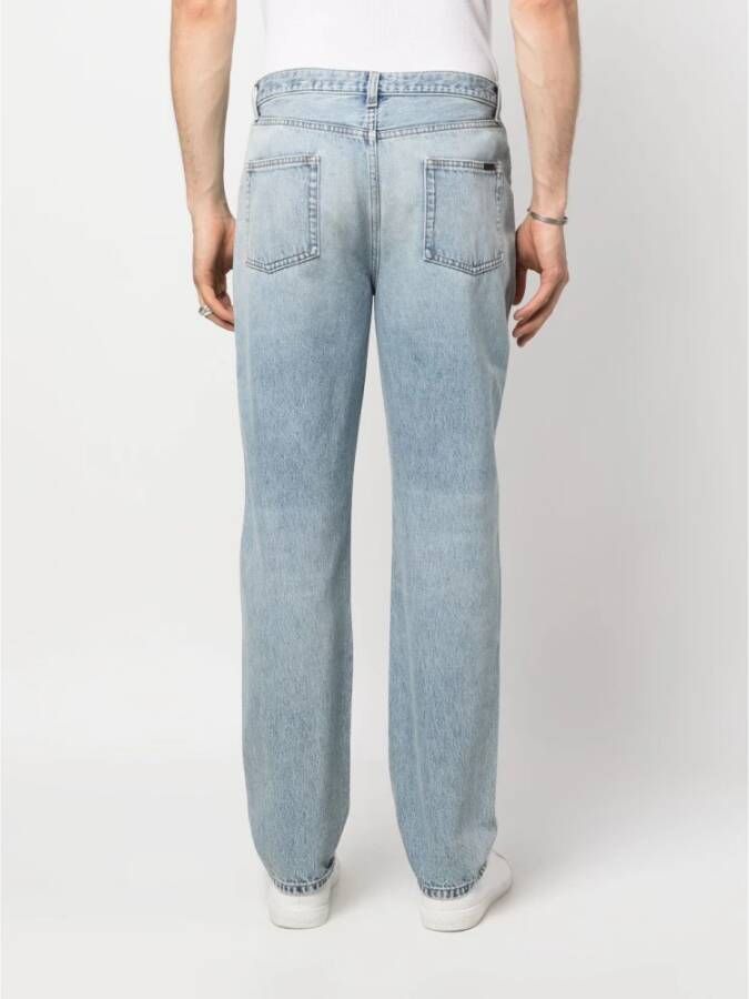 Saint Laurent Wijde jeans met middelhoge taille Blauw Dames
