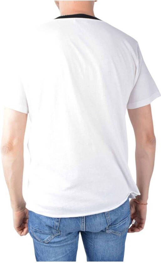 Saint Laurent Zonsondergang Print Katoenen T-shirt Wit Heren