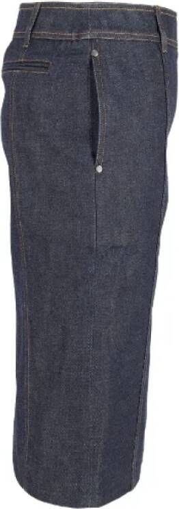Saint Laurent Vintage Pre-owned Cotton bottoms Blauw Dames