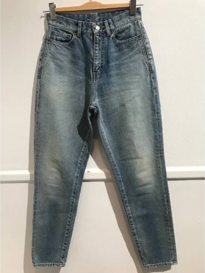 Saint Laurent Vintage Pre-owned Cotton jeans Blauw Dames