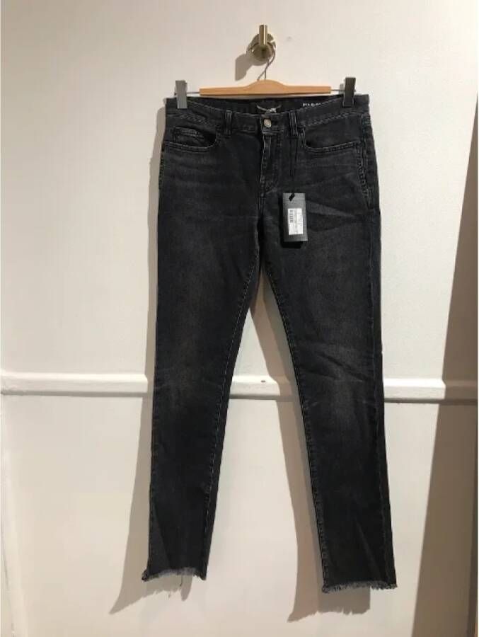 Saint Laurent Vintage Pre-owned Cotton jeans Zwart Dames