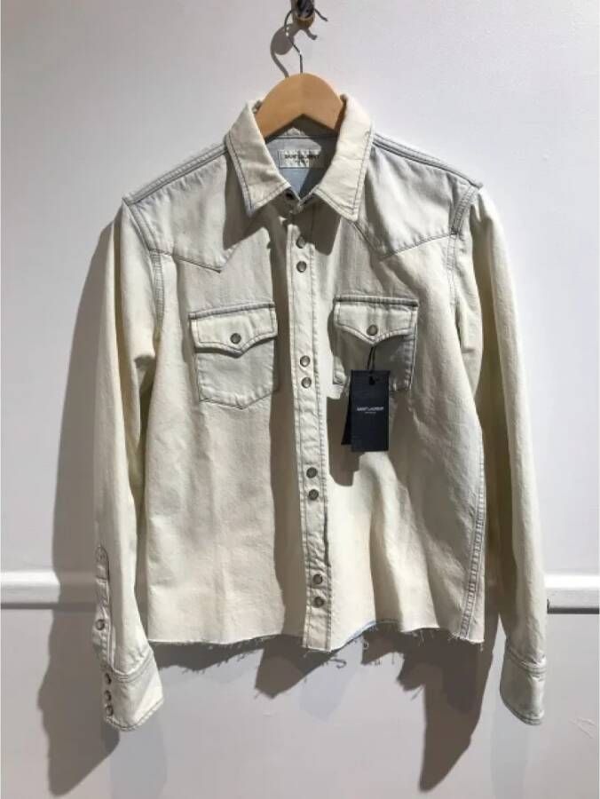 Saint Laurent Vintage Pre-owned Denim tops Wit Dames