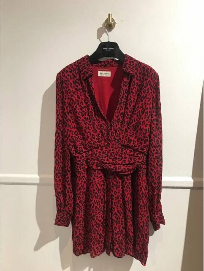 Saint Laurent Vintage Pre-owned Fabric dresses Rood Dames
