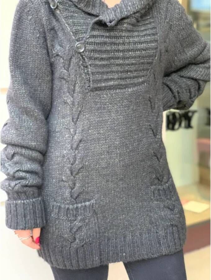 Saint Laurent Vintage Tweedehands gebreide kleding en sweatshirt Blauw Dames