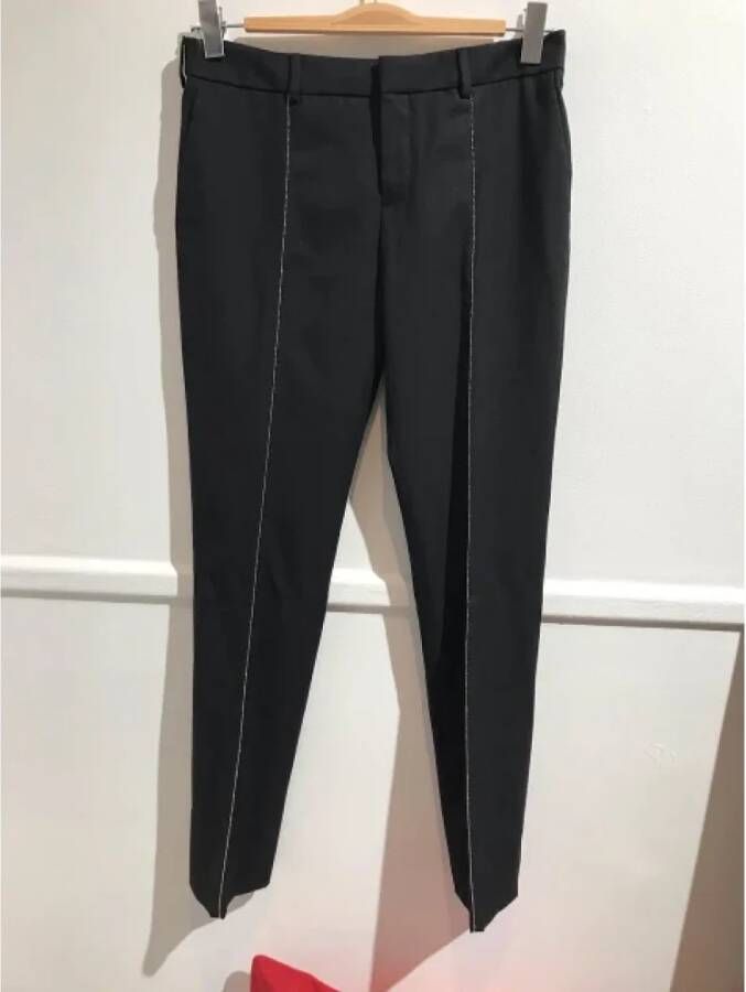 Saint Laurent Vintage Pre-owned Wool bottoms Zwart Dames