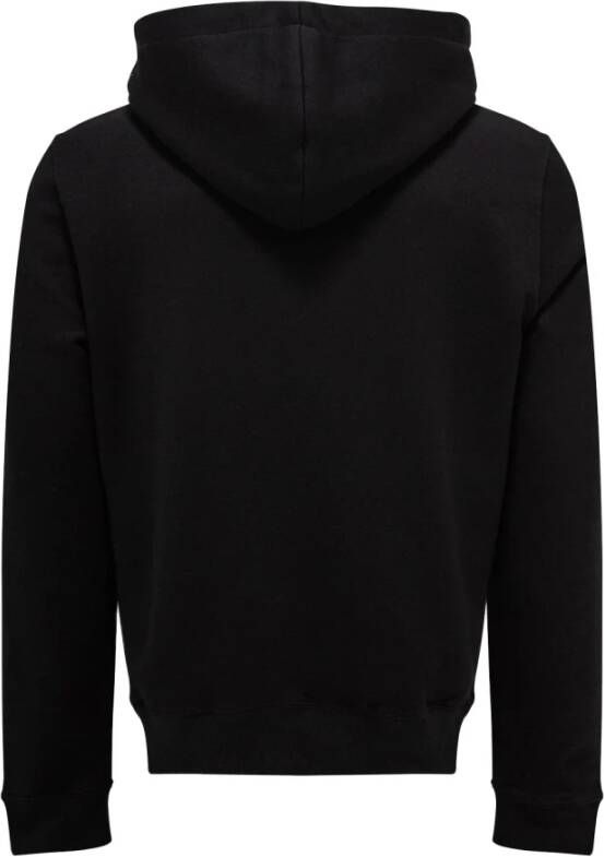 Saint Laurent Zwarte hoodie Regular Fit Koud weer 95% katoen 5% elastaan Black Heren