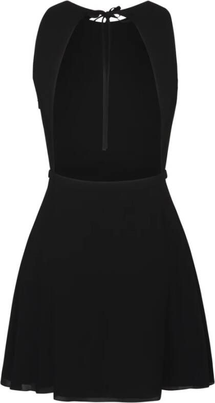 Saint Laurent Zwarte mouwloze jurk met open rug Black Dames