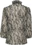 Saint Tropez blouse Lilja met all over print en ruches zwart grijs - Thumbnail 6