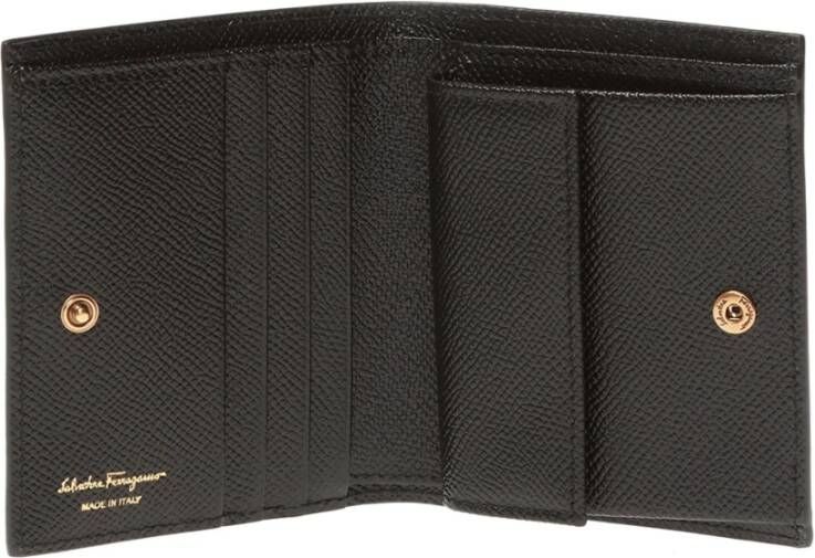 Salvatore Ferragamo Gancini wallet Zwart Dames