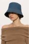 Salvatore Ferragamo Denim bucket hoed met logo Blauw Dames - Thumbnail 2