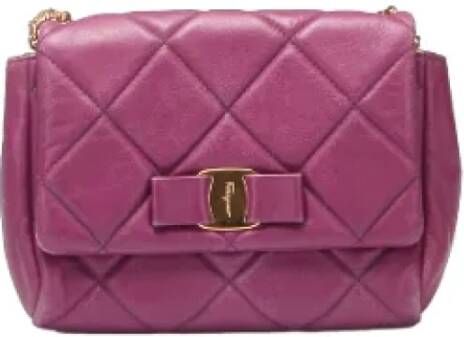 Salvatore Ferragamo Pre-owned Canvas crossbody-bags Purple Dames