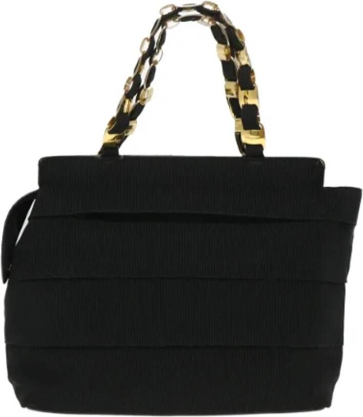 Salvatore Ferragamo Pre-owned Canvas handbags Zwart Dames