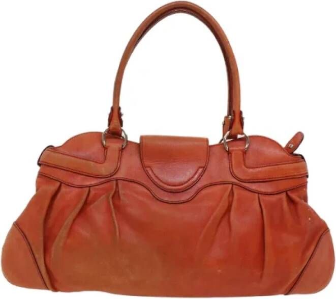 Salvatore Ferragamo Pre-owned Leather handbags Oranje Dames