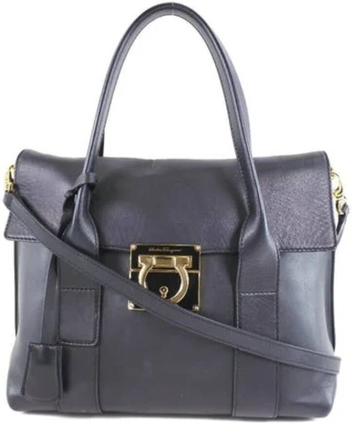 Salvatore Ferragamo Pre-owned Voldoende lederen handtassen Zwart Dames