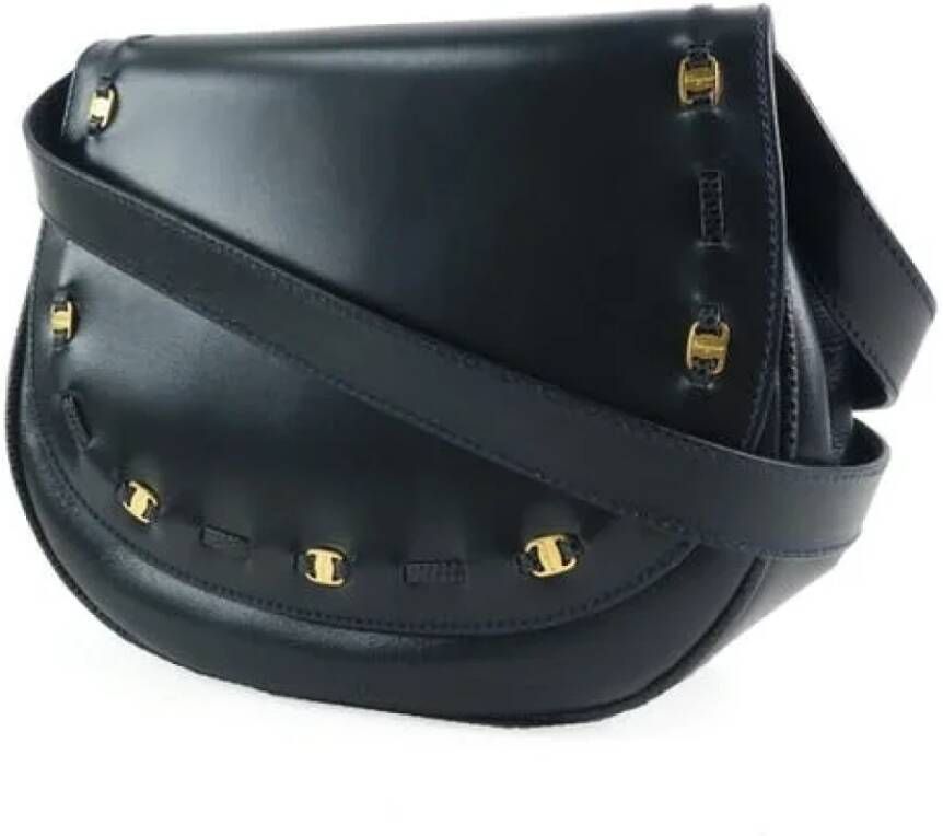 Salvatore Ferragamo Pre-owned Voldoende lederen schouderzakken Zwart Dames