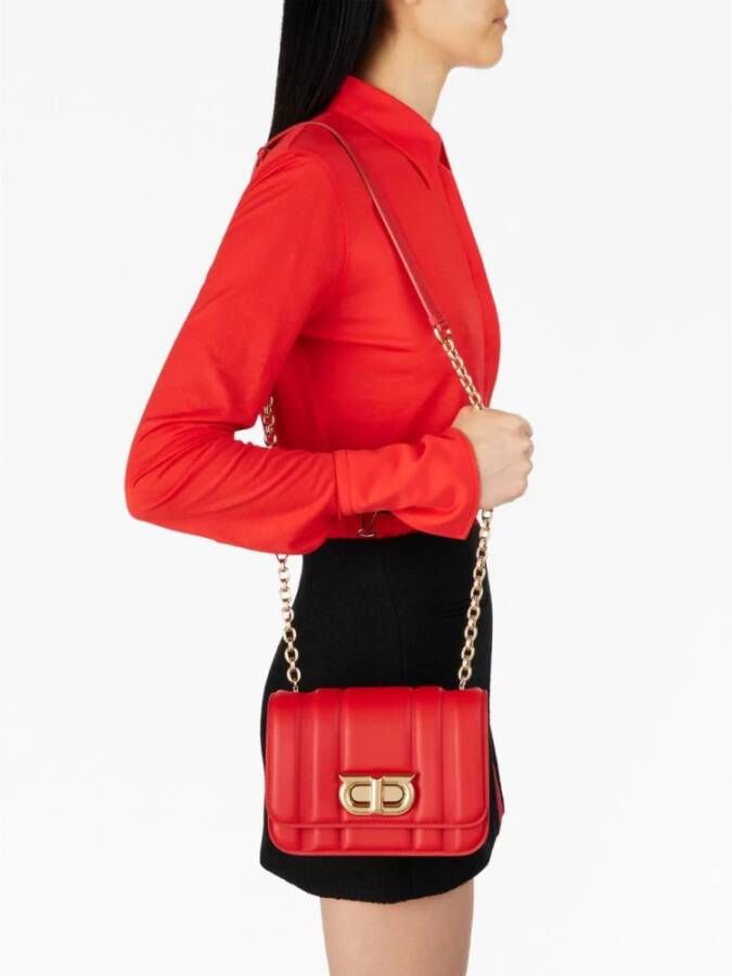 Salvatore Ferragamo Rode Geometrisch Gewatteerde Ferragamo Tas Rood Dames