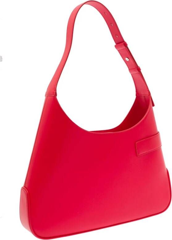 Salvatore Ferragamo Rode Leren Schoudertas met Asymmetrische Zak Rood Dames