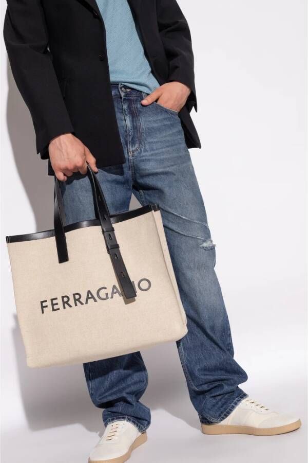 Salvatore Ferragamo Shopper tas Beige Heren