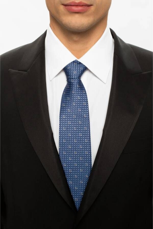 Salvatore Ferragamo Silk tie Blauw Heren