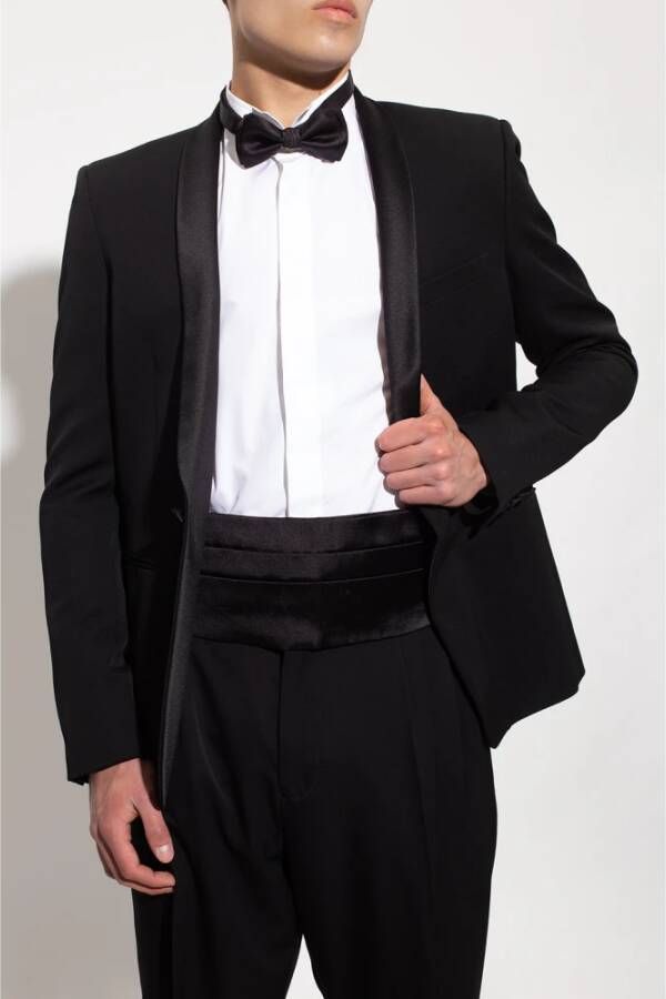 Salvatore Ferragamo Silk tuxedo belt Zwart Heren