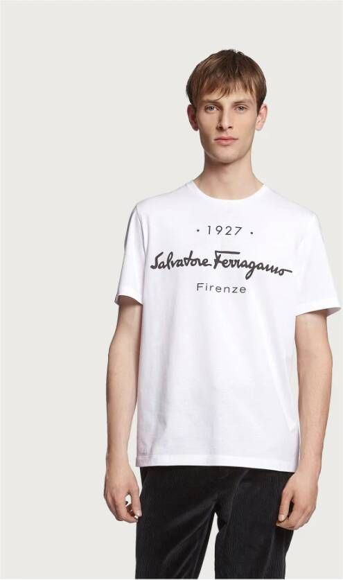 Salvatore Ferragamo T-Shirts Wit Heren