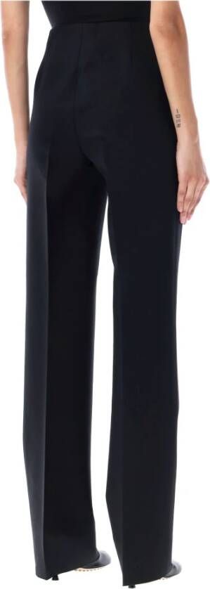 Salvatore Ferragamo Luxe zwarte broek met rechte snit en plooien Zwart Dames