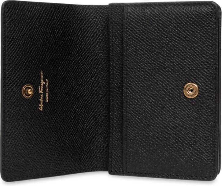 Salvatore Ferragamo Leren kaarthouder Zwart Dames
