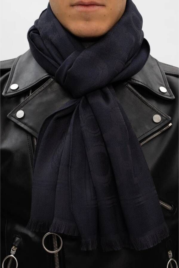 Salvatore Ferragamo Wool scarf Blauw Heren