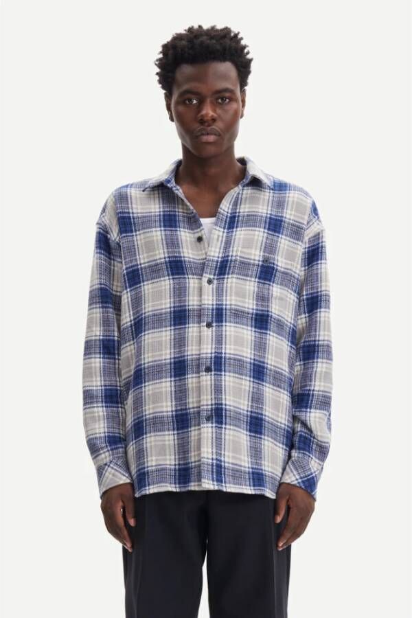 Samsøe Casual Shirts Blauw Heren